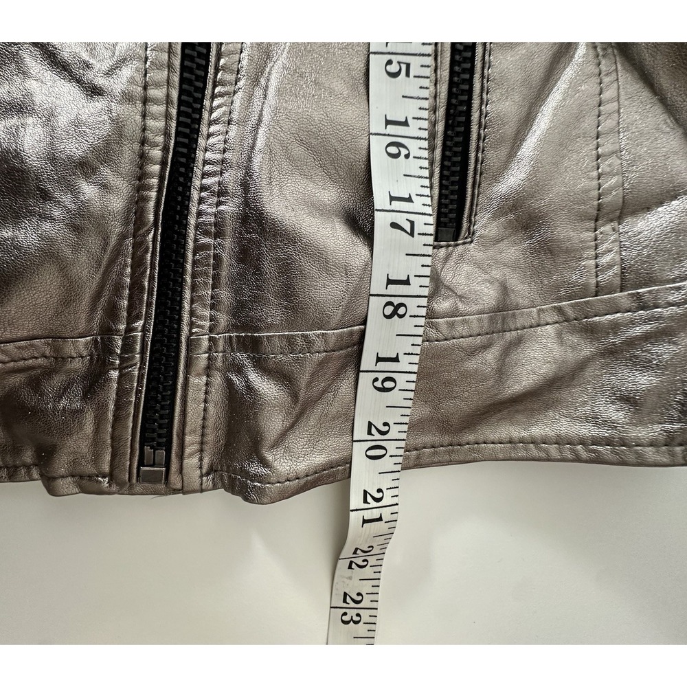 New Blank NYC Jacket Women's Large Faux Leather Pockets Moto Crop Outdoor - Picture 8 of 12
